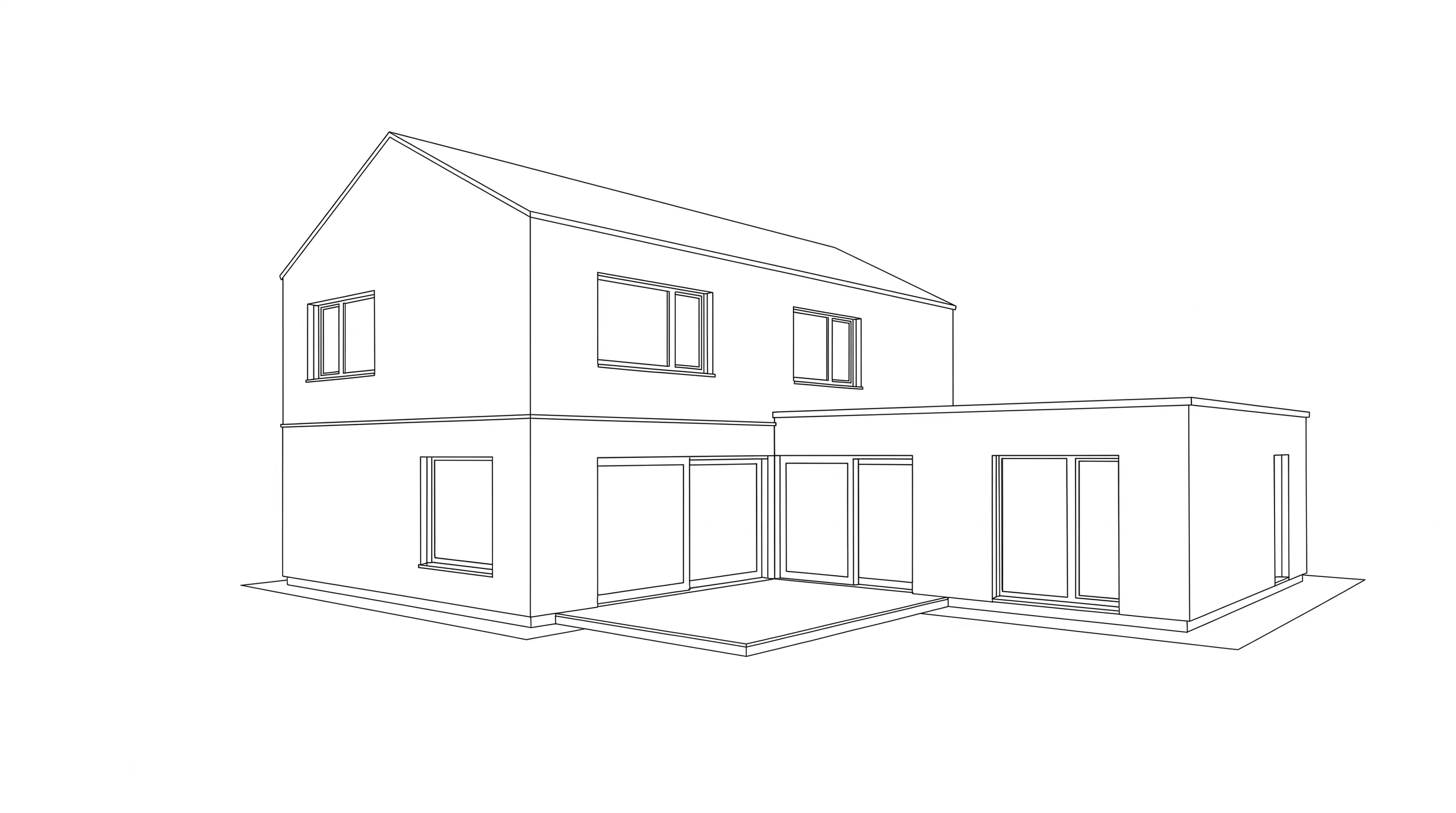 Disegno al tratto di una casa unifamiliare (area «Generate»)