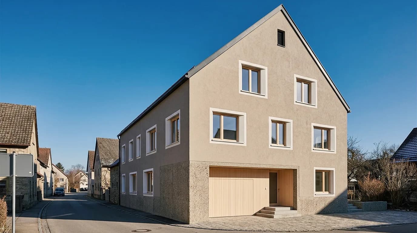 Village house on the street – Visualization